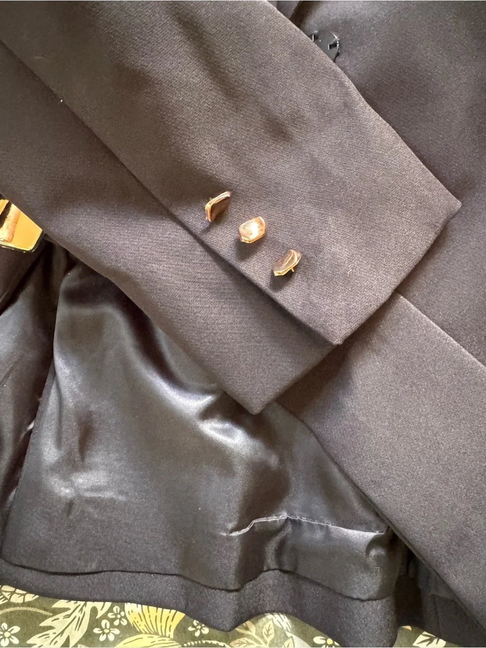 MICAS Structured Waist Blazer Jacket NWT Black Gold Hardware Size S - Picture 5 of 5
